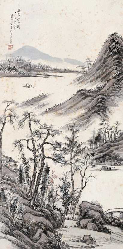 俞云 壬戌（1922年作） 山水 立轴